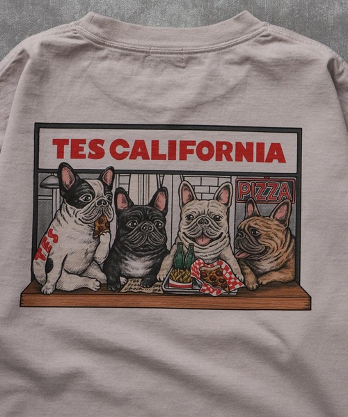 The Endless Summer（エンドレスサマー）の「TES CALIFORNIA PIZZA DINER LONG SLEEVE T-SHIRT / ロンT（Tシャツ/カットソー・メンズ・ライトグレー/ホワイト/ピンク/アイボリー・SMALL/MEDIUM/LARGE/X-LARGE/XX-LARGE）」の18枚目の写真