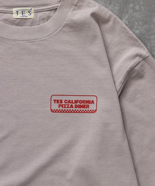 The Endless Summer（エンドレスサマー）の「TES CALIFORNIA PIZZA DINER LONG SLEEVE T-SHIRT / ロンT（Tシャツ/カットソー・メンズ・ライトグレー/ホワイト/ピンク/アイボリー・SMALL/MEDIUM/LARGE/X-LARGE/XX-LARGE）」の17枚目の写真