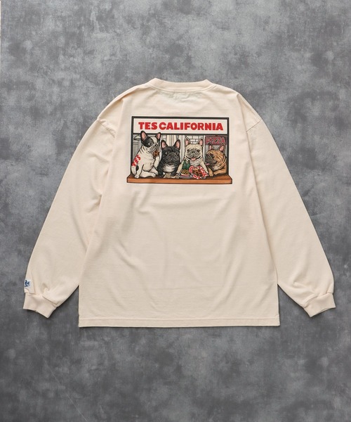 The Endless Summer（エンドレスサマー）の「TES CALIFORNIA PIZZA DINER LONG SLEEVE T-SHIRT / ロンT（Tシャツ/カットソー・メンズ・ライトグレー/ホワイト/ピンク/アイボリー・SMALL/MEDIUM/LARGE/X-LARGE/XX-LARGE）」の10枚目の写真