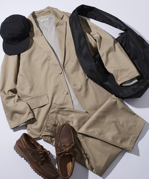 FREAK'S STORE（フリークスストア）の「限定展開 Relax Fit リラックスフィット ツイル セットアップ / テーラードジャケット / ワイドパンツ（テーラードジャケット・メンズ・ブラック/チャコールグレー/オリーブ/ベージュ・LARGE/MEDIUM/SMALL）」の17枚目の写真