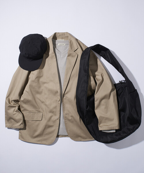 FREAK'S STORE（フリークスストア）の「限定展開 Relax Fit リラックスフィット ツイル セットアップ / テーラードジャケット / ワイドパンツ（テーラードジャケット・メンズ・ブラック/チャコールグレー/オリーブ/ベージュ・LARGE/MEDIUM/SMALL）」の18枚目の写真