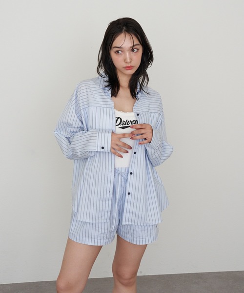 RAY CASSIN(レイカズン)の「【セットアップ対応】胸刺繍ルーズシャツ(シャツ/ブラウス・レディース・アイボリー/ピンク系その他2/ブルー系その他2・FREE)」の10枚目の写真