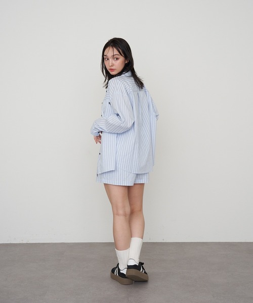 RAY CASSIN(レイカズン)の「【セットアップ対応】胸刺繍ルーズシャツ(シャツ/ブラウス・レディース・アイボリー/ピンク系その他2/ブルー系その他2・FREE)」の9枚目の写真