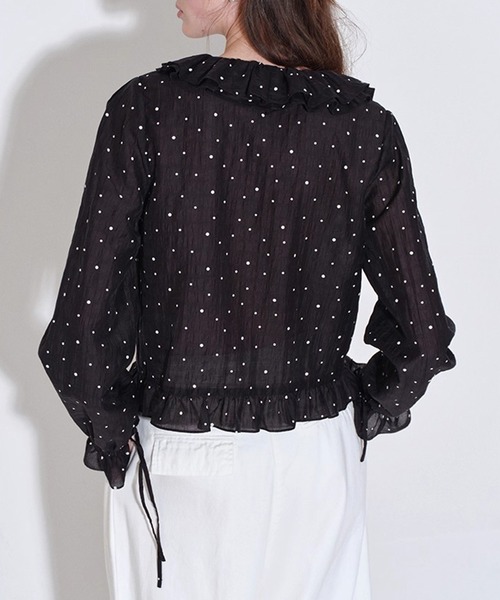 Fano Studios（ファノ ストゥディオズ）の「ドット柄 フリルブラウス FQ25S096【Fano Studios】【2025AW】（シャツ/ブラウス・レディース・ブラック・L/M/S）」の11枚目の写真