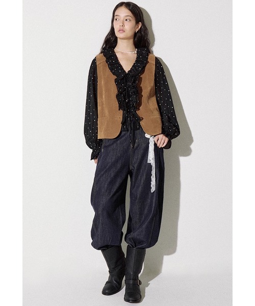 Fano Studios（ファノ ストゥディオズ）の「ドット柄 フリルブラウス FQ25S096【Fano Studios】【2025AW】（シャツ/ブラウス・レディース・ブラック・L/M/S）」の14枚目の写真