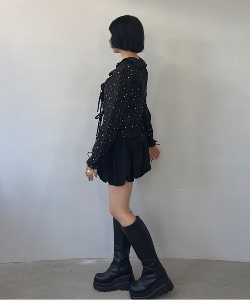 Fano Studios（ファノ ストゥディオズ）の「ドット柄 フリルブラウス FQ25S096【Fano Studios】【2025AW】（シャツ/ブラウス・レディース・ブラック・L/M/S）」の18枚目の写真