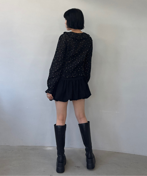 Fano Studios（ファノ ストゥディオズ）の「ドット柄 フリルブラウス FQ25S096【Fano Studios】【2025AW】（シャツ/ブラウス・レディース・ブラック・L/M/S）」の19枚目の写真