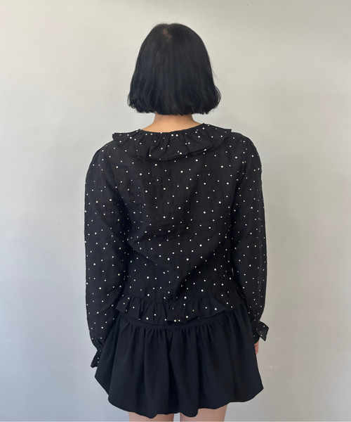Fano Studios（ファノ ストゥディオズ）の「ドット柄 フリルブラウス FQ25S096【Fano Studios】【2025AW】（シャツ/ブラウス・レディース・ブラック・L/M/S）」の22枚目の写真