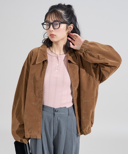 セール】レザレット スエードライク ブルゾン（その他アウター