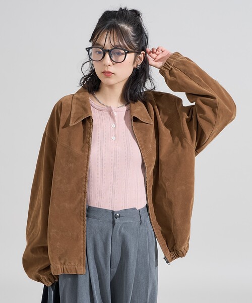 セール】レザレット スエードライク ブルゾン（その他アウター