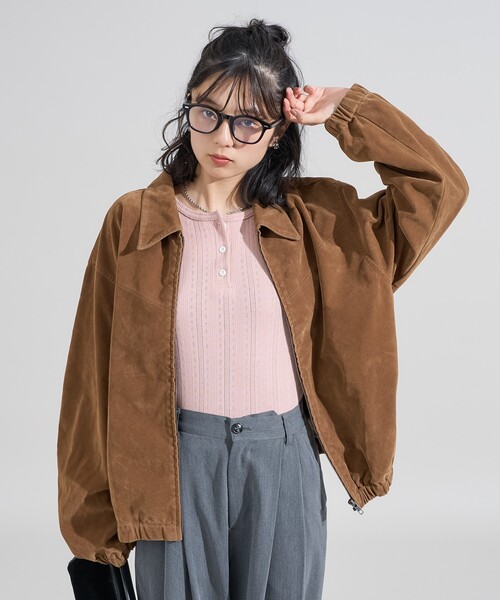 セール】レザレット スエードライク ブルゾン（その他アウター