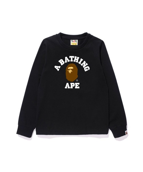 A BATHING APE(アベイシングエイプ)の「COLLEGE LS TEE(Tシャツ/カットソー・レディース・ホワイト/ブラック・X-SMALL/XX-SMALL/MEDIUM/SMALL)」の2枚目の写真