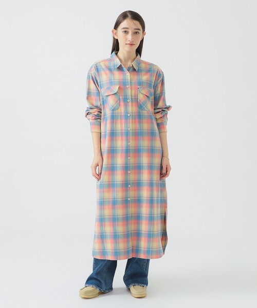 極美品 PENDLETON シャツワンピース 長袖 ロング レディース シャツワンピース レディース ワンピース 長袖 ロング 送料無料