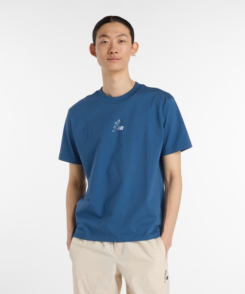 NEW BALANCE(ニューバランス)の「大谷翔平 ヘビーウェイトコットンショートスリーブTシャツ(Tシャツ/カットソー・メンズ・インディゴブルー・SMALL/MEDIUM/X-LARGE/XX-LARGE/LARGE)」の1枚目の写真