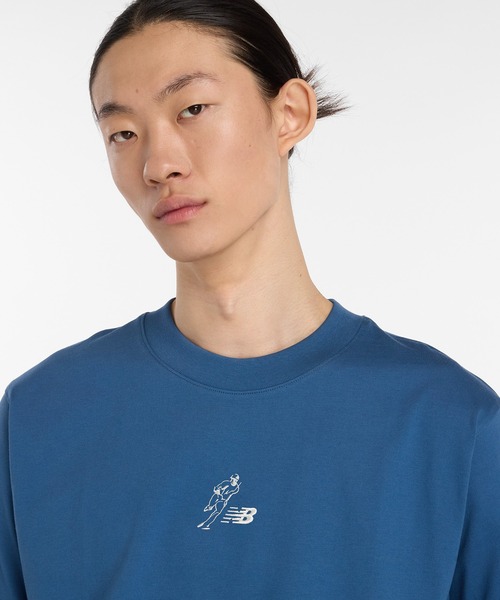 NEW BALANCE(ニューバランス)の「大谷翔平 ヘビーウェイトコットンショートスリーブTシャツ(Tシャツ/カットソー・メンズ・インディゴブルー・SMALL/MEDIUM/X-LARGE/XX-LARGE/LARGE)」の4枚目の写真