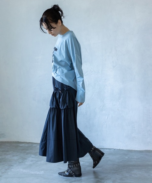 OSMOSIS(オズモーシス)の「ギャザーポケットフレアースカート(スカート・レディース・ダークグレー/ブラック/パープル・ONE SIZE)」の16枚目の写真