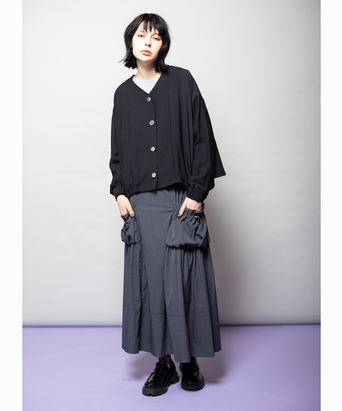 OSMOSIS(オズモーシス)の「ギャザーポケットフレアースカート(スカート・レディース・ダークグレー/ブラック/パープル・ONE SIZE)」の18枚目の写真