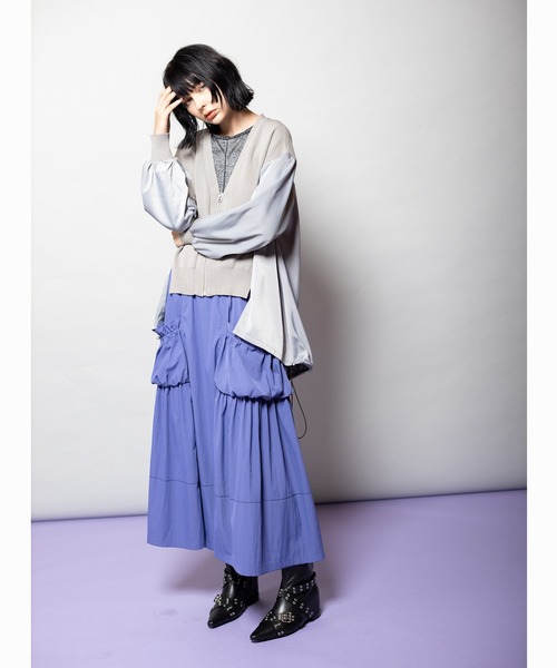 OSMOSIS(オズモーシス)の「ギャザーポケットフレアースカート(スカート・レディース・ダークグレー/ブラック/パープル・ONE SIZE)」の22枚目の写真