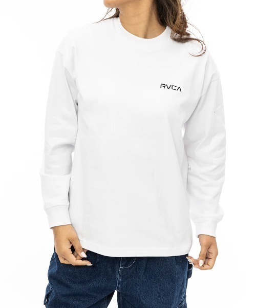 RVCA（ルーカ）の「【RVCA/ルーカ】24AW PALM TREE LEAF BOX L/バックプリント長袖ロンT（Tシャツ/カットソー・レディース・ブラック/ホワイト・MEDIUM）」の3枚目の写真