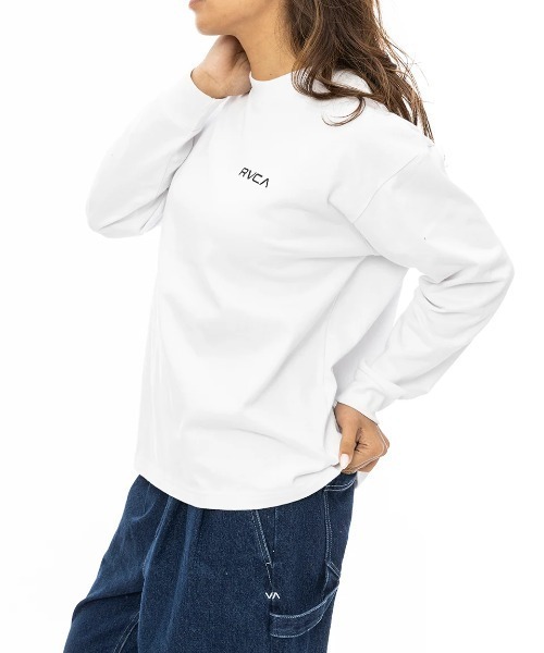 RVCA（ルーカ）の「【RVCA/ルーカ】24AW PALM TREE LEAF BOX L/バックプリント長袖ロンT（Tシャツ/カットソー・レディース・ブラック/ホワイト・MEDIUM）」の4枚目の写真