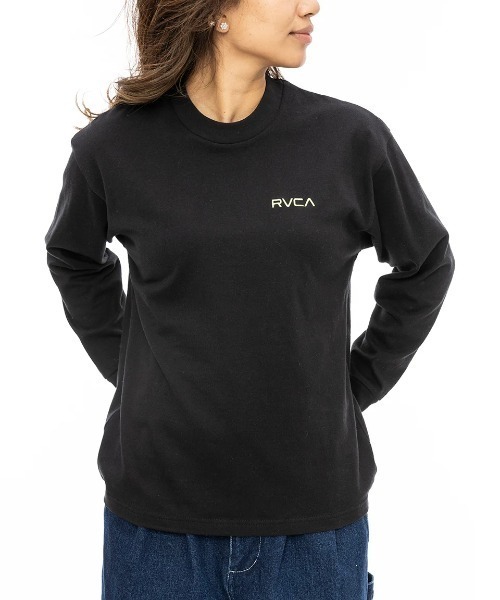 RVCA（ルーカ）の「【RVCA/ルーカ】24AW PALM TREE LEAF BOX L/バックプリント長袖ロンT（Tシャツ/カットソー・レディース・ブラック/ホワイト・MEDIUM）」の6枚目の写真