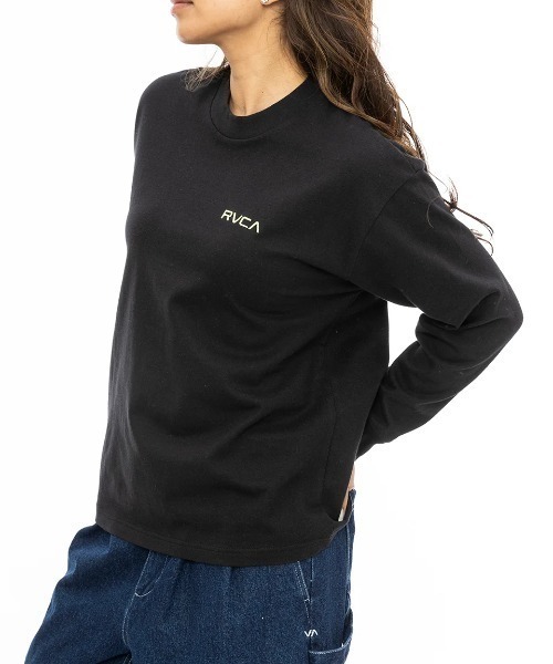 RVCA（ルーカ）の「【RVCA/ルーカ】24AW PALM TREE LEAF BOX L/バックプリント長袖ロンT（Tシャツ/カットソー・レディース・ブラック/ホワイト・MEDIUM）」の7枚目の写真