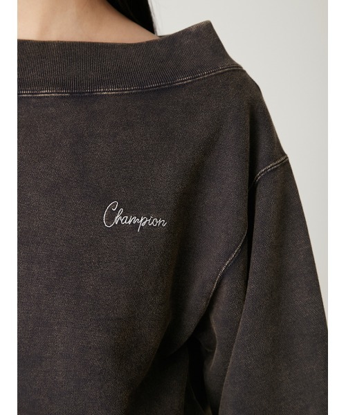 FRAY I.D（フレイアイディー）の「【Champion】オフショルスウェット（スウェット・レディース・チャコールグレー/ブルー/オレンジ・F）」の12枚目の写真