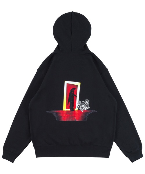 MEDICOM TOY(メディコムトイ)の「MLE × THE オリバーな犬、(GOSH!!) このヤロウ MOVIE "DOORS" HOODIE(パーカー・メンズ・ブラック・X-LARGE/LARGE/MEDIUM/SMALL)」の1枚目の写真
