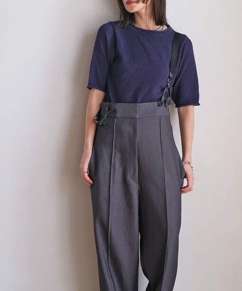 AKTE(アクテ)の「スラブヤーンニットプルオーバー(ニット/セーター・レディース・ベージュ/ネイビー・FREE)」の12枚目の写真