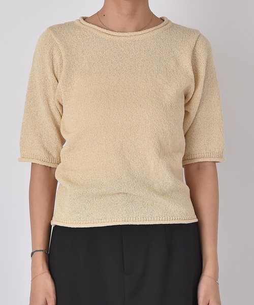 AKTE(アクテ)の「スラブヤーンニットプルオーバー(ニット/セーター・レディース・ベージュ/ネイビー・FREE)」の16枚目の写真