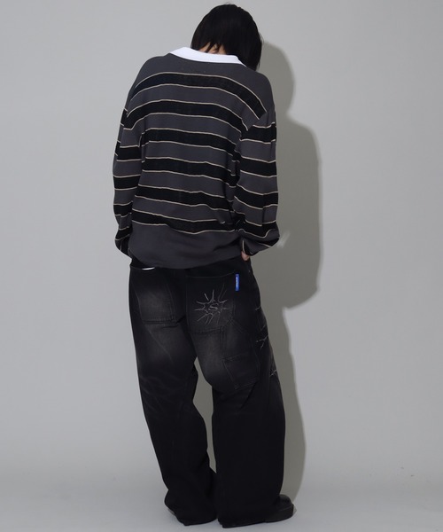 SEQUENZ（シークエンズ）の「【SEQUENZ/シークエンズ】BORDER RUGBY KNIT（ニット/セーター・メンズ・ライトブルー/ネイビー/チャコールグレー・L/M/S）」の16枚目の写真