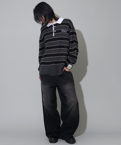 SEQUENZ（シークエンズ）の「【SEQUENZ/シークエンズ】BORDER RUGBY KNIT（ニット/セーター・メンズ・ライトブルー/ネイビー/チャコールグレー・L/M/S）」の17枚目の写真