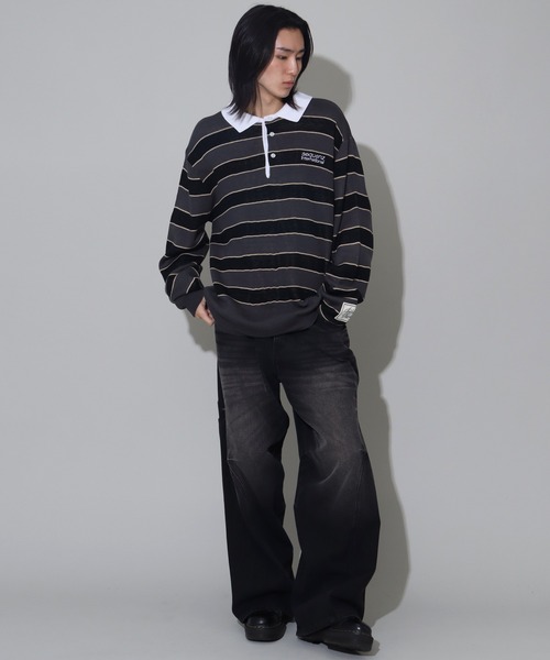 SEQUENZ（シークエンズ）の「【SEQUENZ/シークエンズ】BORDER RUGBY KNIT（ニット/セーター・メンズ・ライトブルー/ネイビー/チャコールグレー・L/M/S）」の18枚目の写真