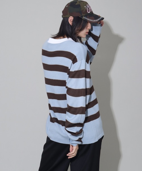 SEQUENZ（シークエンズ）の「【SEQUENZ/シークエンズ】BORDER RUGBY KNIT（ニット/セーター・メンズ・ライトブルー/ネイビー/チャコールグレー・L/M/S）」の20枚目の写真