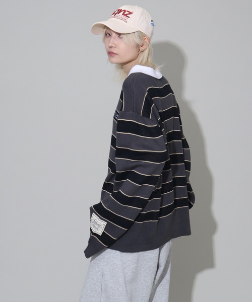 SEQUENZ（シークエンズ）の「【SEQUENZ/シークエンズ】BORDER RUGBY KNIT（ニット/セーター・メンズ・ライトブルー/ネイビー/チャコールグレー・L/M/S）」の7枚目の写真