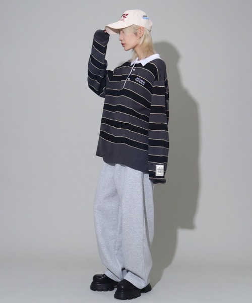 SEQUENZ（シークエンズ）の「【SEQUENZ/シークエンズ】BORDER RUGBY KNIT（ニット/セーター・メンズ・ライトブルー/ネイビー/チャコールグレー・L/M/S）」の10枚目の写真