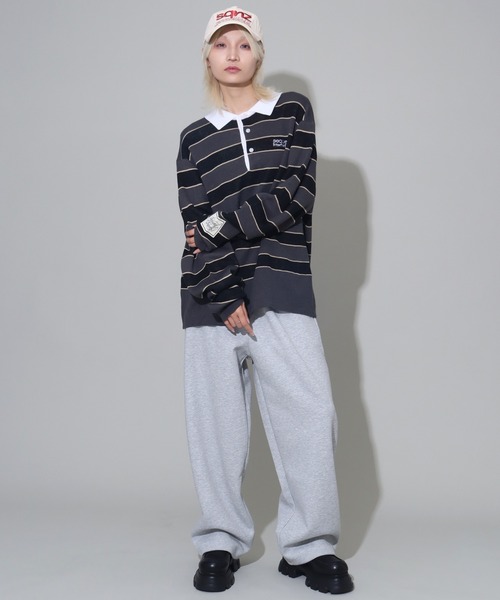 SEQUENZ（シークエンズ）の「【SEQUENZ/シークエンズ】BORDER RUGBY KNIT（ニット/セーター・メンズ・ライトブルー/ネイビー/チャコールグレー・L/M/S）」の11枚目の写真