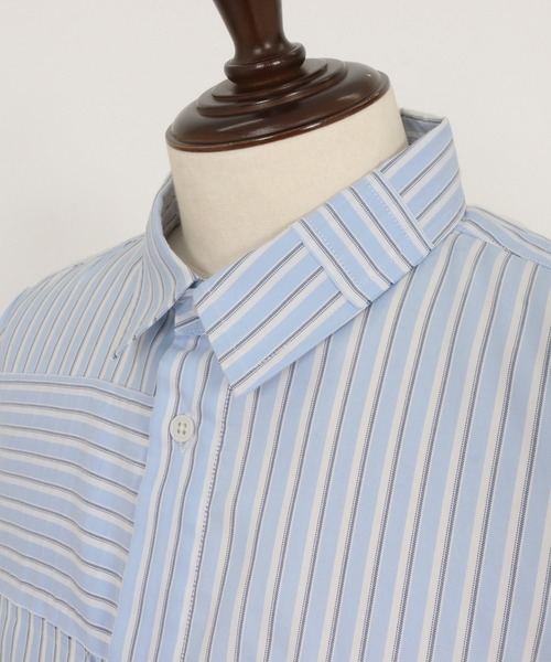ADAM PATEK(アダムパテック)の「【ADAMPATEK/アダムパテック】James Fabric anarchy shirt アナーキーシャツ(シャツ/ブラウス・メンズ・グリーン/ブルー・1/2)」の4枚目の写真