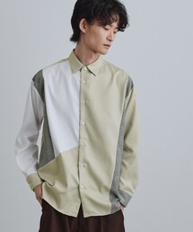 グレンチェック切替シャツ