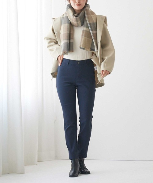 Tuche(トゥシェ)の「Tuche/トゥシェ ストレートパンツ レーヨン混裏起毛 ストレッチ(その他パンツ・レディース・ブラック/オフホワイト/チャコールグレー/ダークネイビー・MEDIUM/LARGE/X-LARGE)」の7枚目の写真