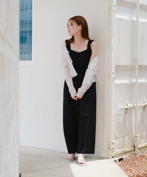 カスタネ　フリルサロペット　サイズ1 ブラック カスタネ フリルサロペット サイズ1 ブラック Kastane