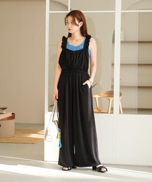 カスタネ　フリルサロペット　サイズ1 ブラック カスタネ フリルサロペット サイズ1 ブラック Kastane