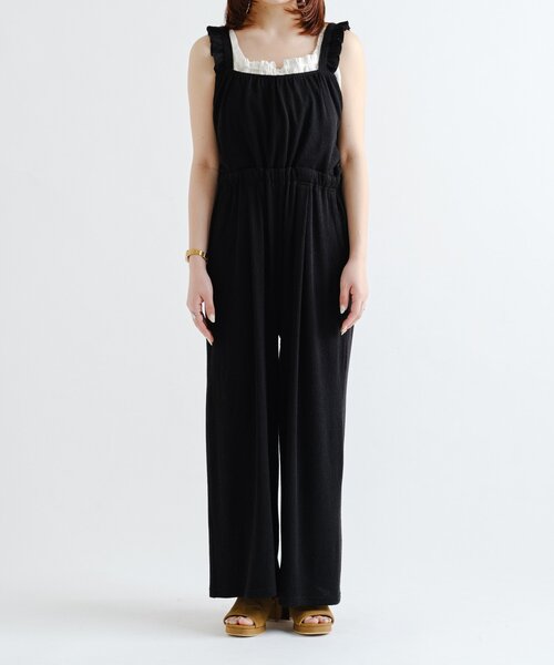 カスタネ　フリルサロペット　サイズ1 ブラック カスタネ フリルサロペット サイズ1 ブラック Kastane