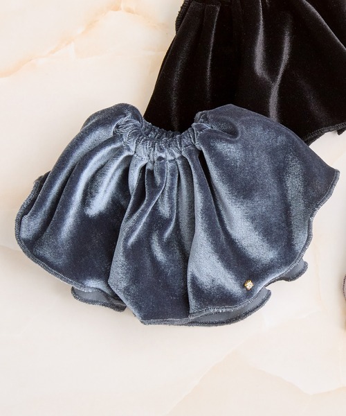 シュシュ6ロンセット ラインストーン付きベロアセパレートシュシュ（シュシュ