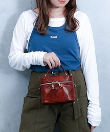 【美品】ボルサソベラナ　バニティバッグ　ハンドバッグ　Red×Gold 極美品】ボルサソベラナ バニティバッグ ハンドバッグ Red×Gold
