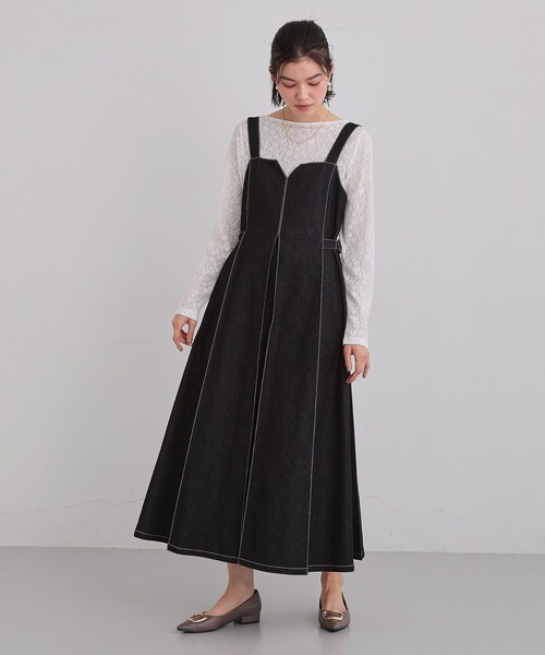 THE SHOP TK （ザ ショップ ティーケー ）の「シーズンレスで着られる デニムステッチジャンスカ（ワンピース・レディース・ブラック/ネイビー・11/13/12）」の15枚目の写真