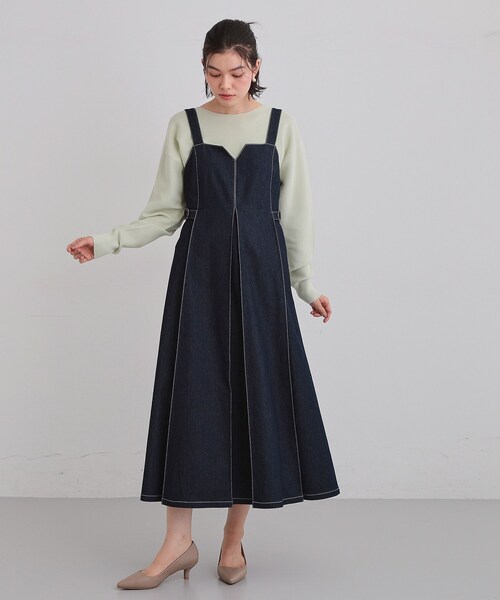 THE SHOP TK （ザ ショップ ティーケー ）の「シーズンレスで着られる デニムステッチジャンスカ（ワンピース・レディース・ブラック/ネイビー・11/13/12）」の19枚目の写真