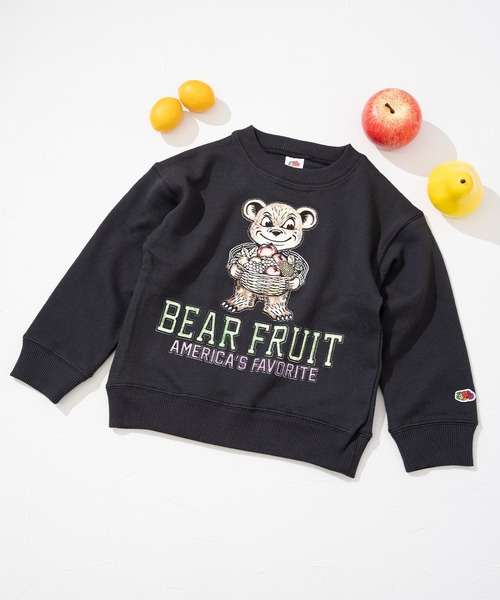 FRUIT OF THE LOOM(フルーツオブザルーム)の「【FRUIT OF THE LOOM】プリントスウェット② / キッズ / ユニセックス / くまフルーツプリント(スウェット・キッズ・グリーン系その他/パープル/ブラック・110cm/130cm/150cm)」の10枚目の写真