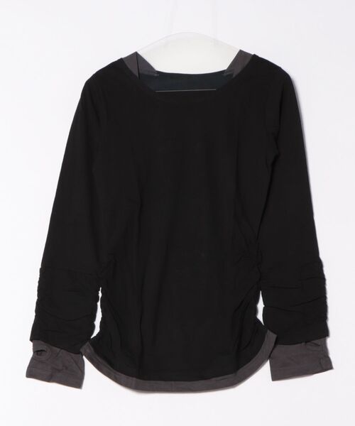 MARAI(マーライ)の「フェイクレイヤード長袖カットソー(Tシャツ/カットソー・レディース・モカ/ネイビー/ホワイト/ブルーグリーン/ワイン/カーキ/ブラック/チャコールグレー/ブルー/杢グレー・3L/L/LL/M/4L)」の17枚目の写真
