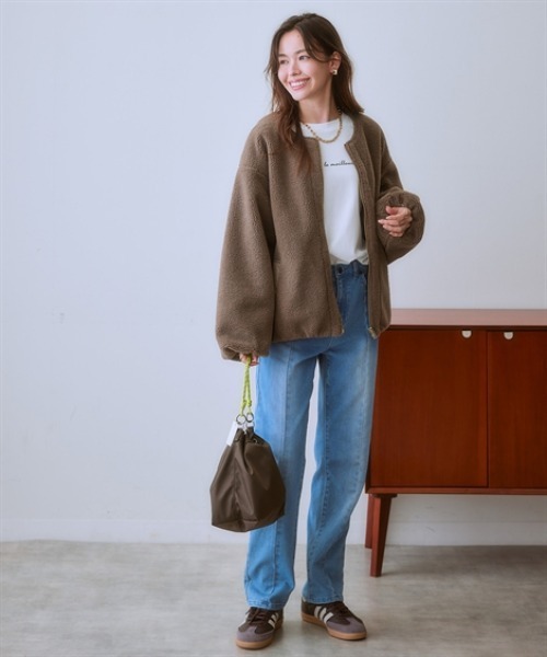 nissen(ニッセン)の「ボア&中綿リバーシブルコート(その他アウター・レディース・グレイッシュベージュ/ブラック・S/LL/L/M)」の4枚目の写真